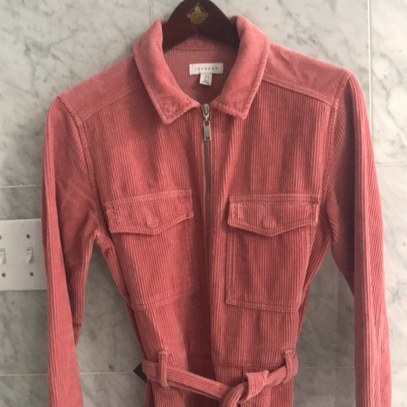 TopShop Pink Corduroy Jumpsuit, Size 4 - Picture 4 of 7